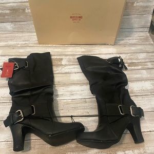 New Black Faux Leather Boots